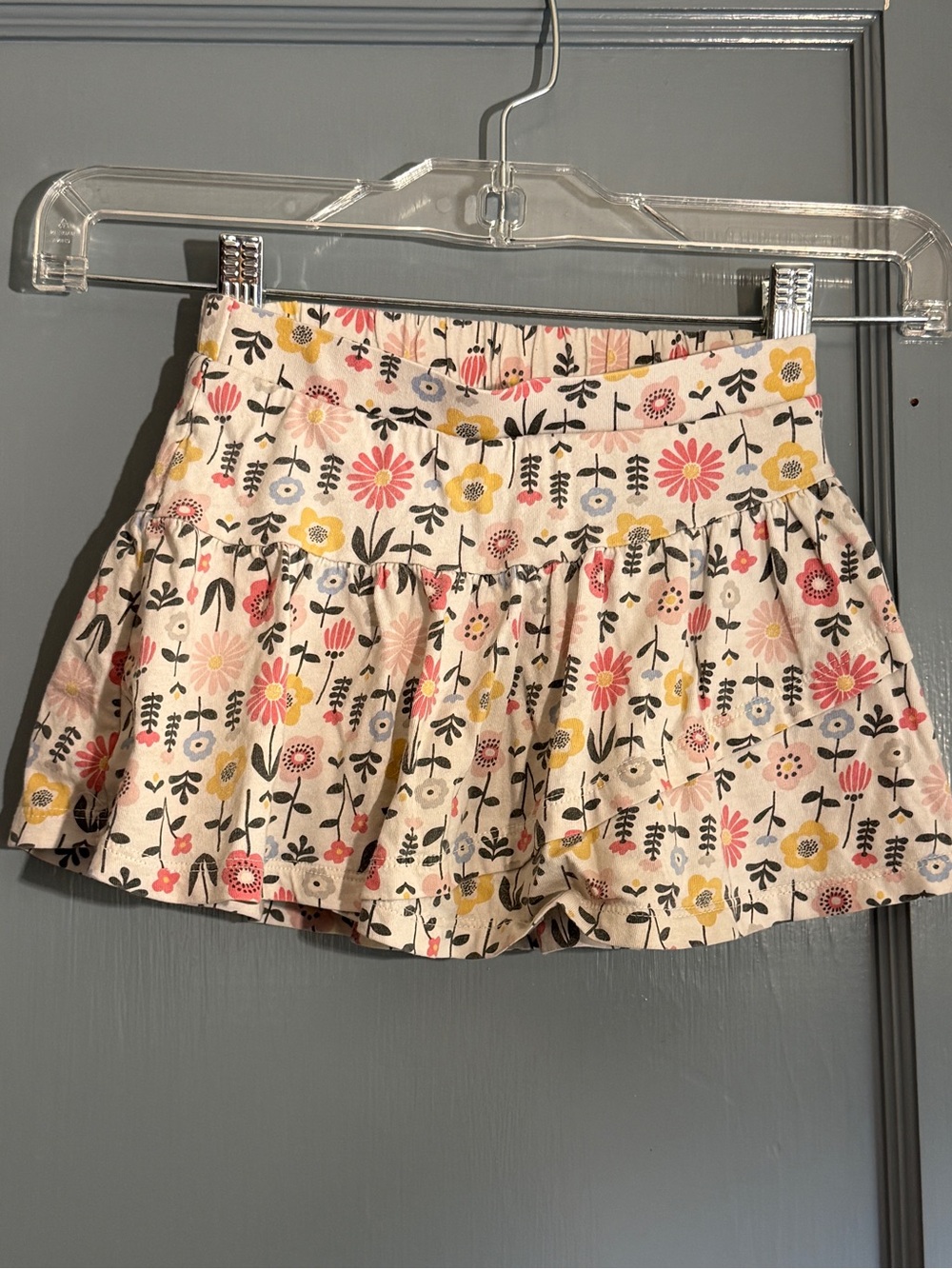 jumping beans Floral Tiered Skort - Pink, Yellow & Cream